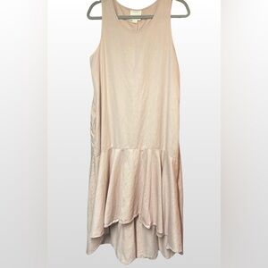Anthropologie Maeve‎ Lagenlook Dress High Low Hem Womens L Pink Oversized Pocket